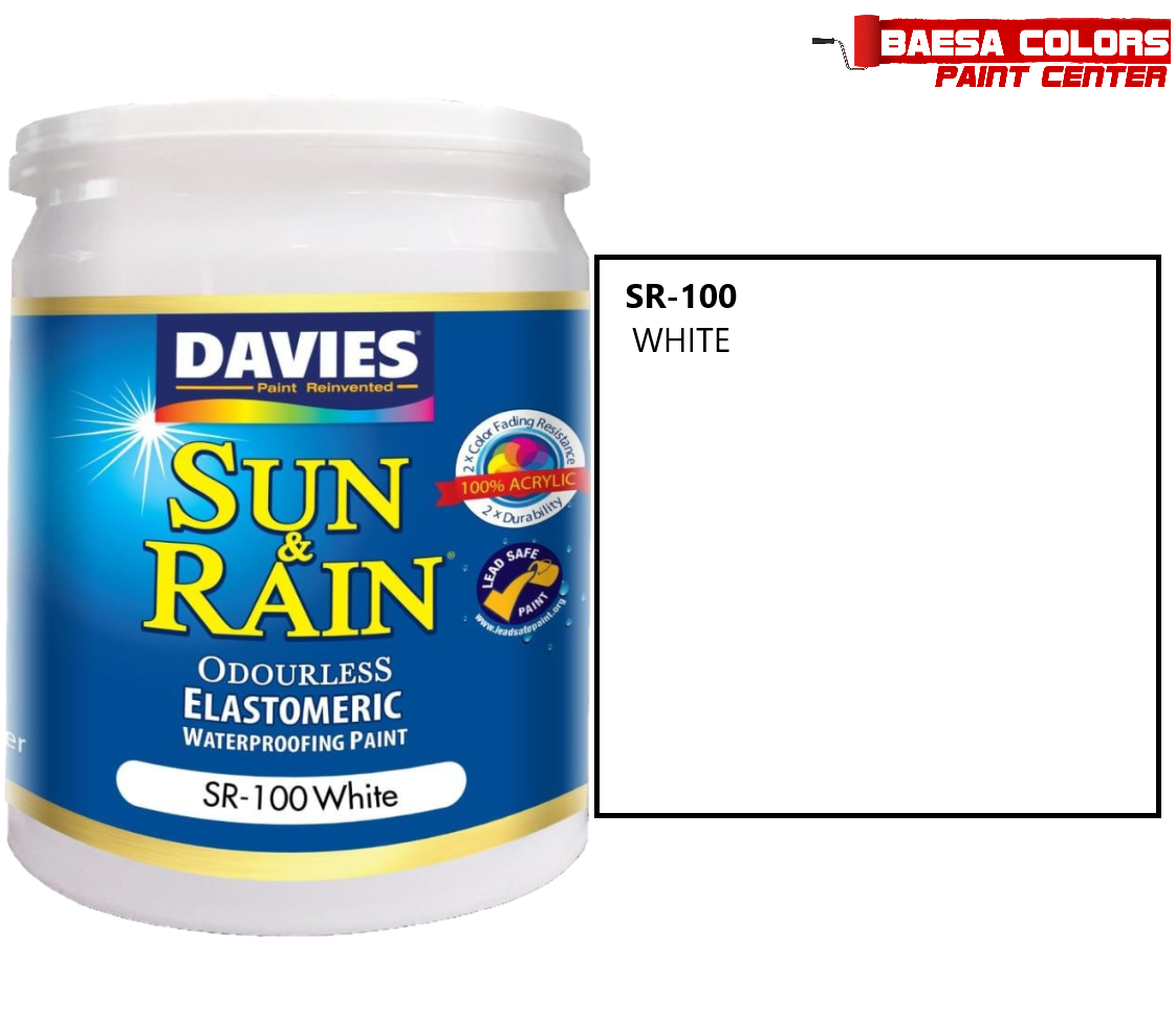 DAVIES® SUN & RAIN® 100 White Elastomeric Paint BAESA COLORS PAINT CENTER