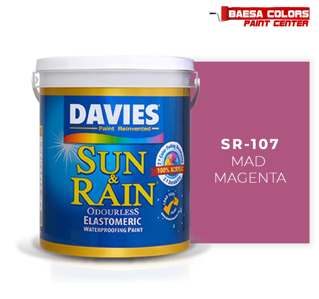 DAVIES® SUN & RAIN® 107 Mad Magenta Elastomeric Paint