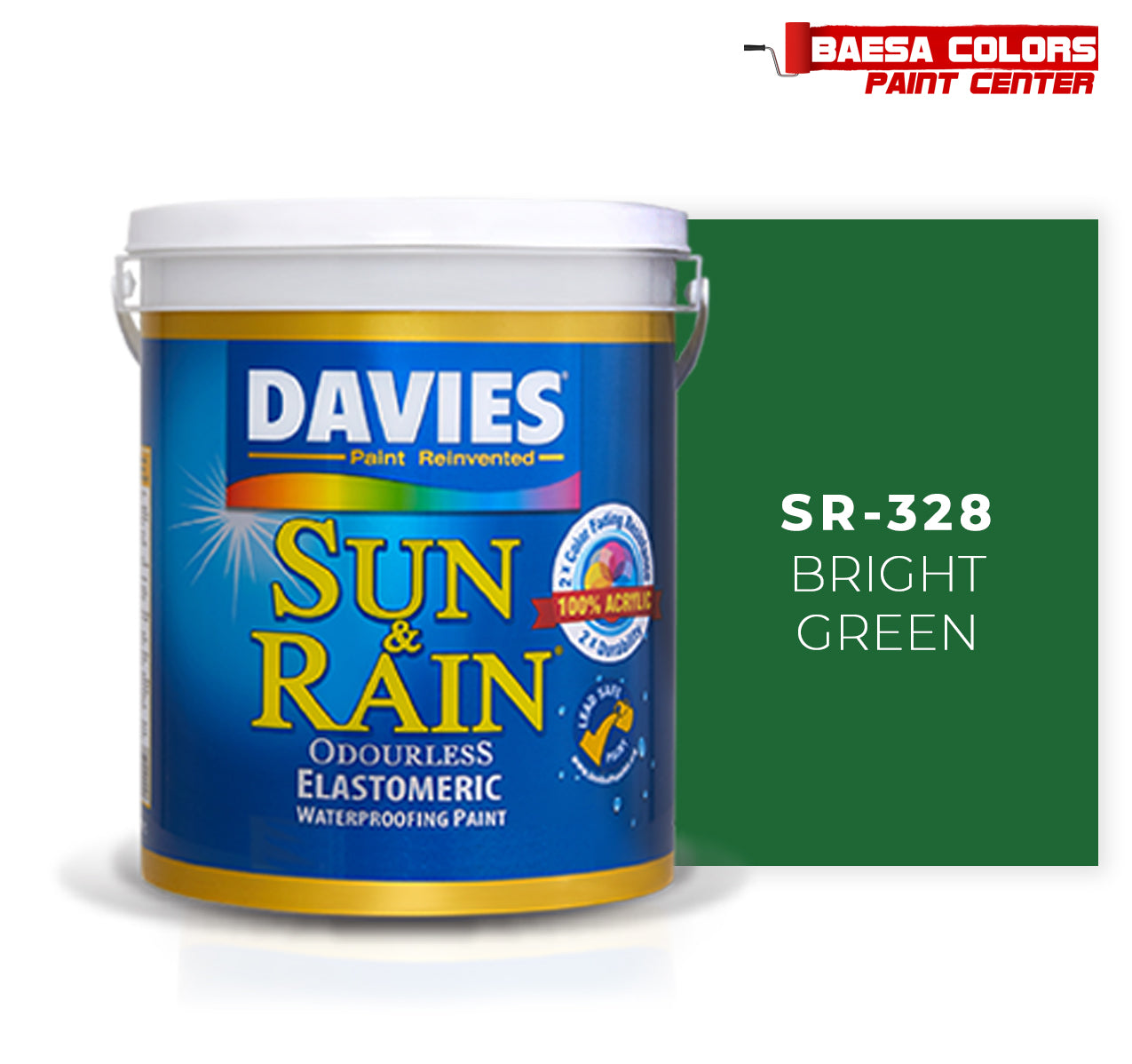 DAVIES® SUN & RAIN® 328 Bright Green Elastomeric Paint – BAESA COLORS ...