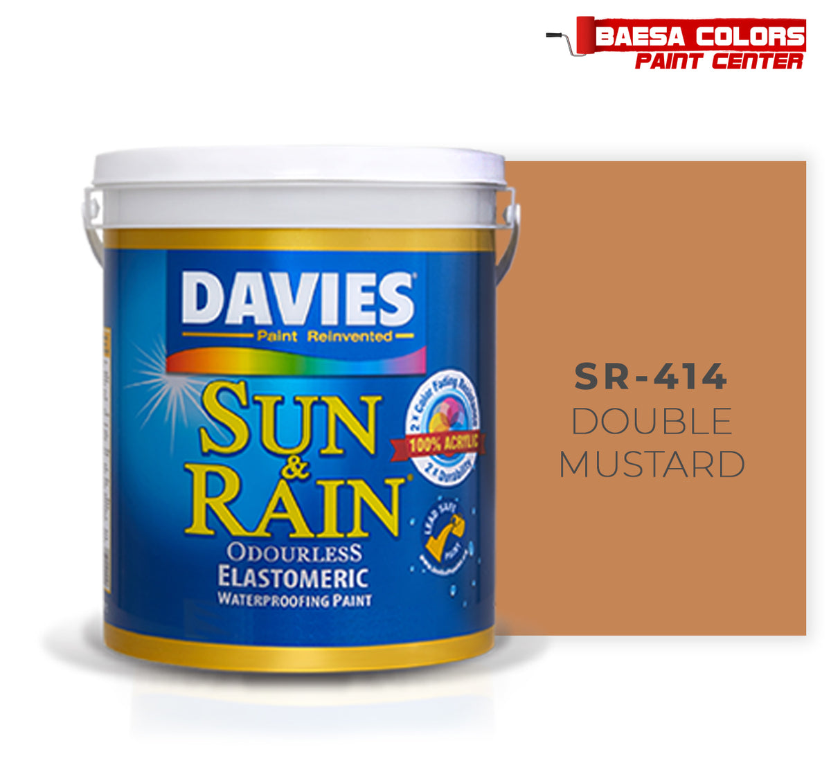 414 Paint Color DAVIES® SUN & RAIN® 414 Double Mustard Elastomeric Paint – BAESA COLORS ...