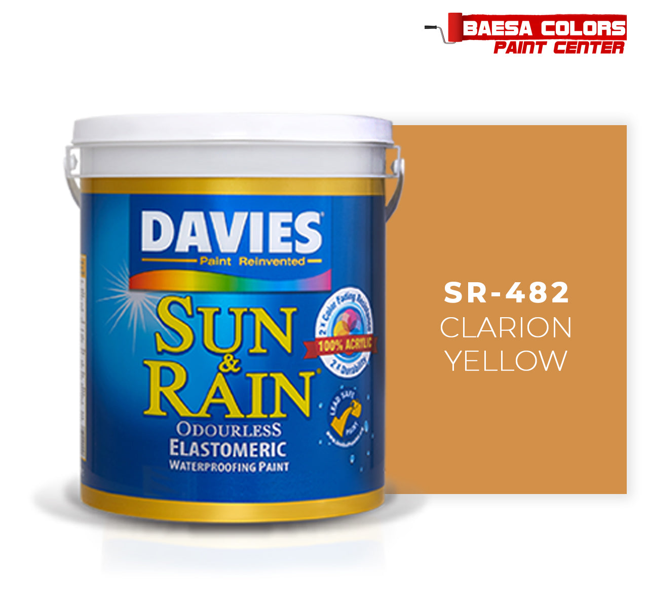 DAVIES® SUN & RAIN® 482 Clarion Yellow Elastomeric Paint