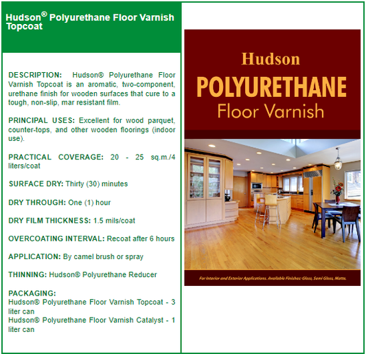 Hudson® Polyurethane Floor Varnish Topcoat