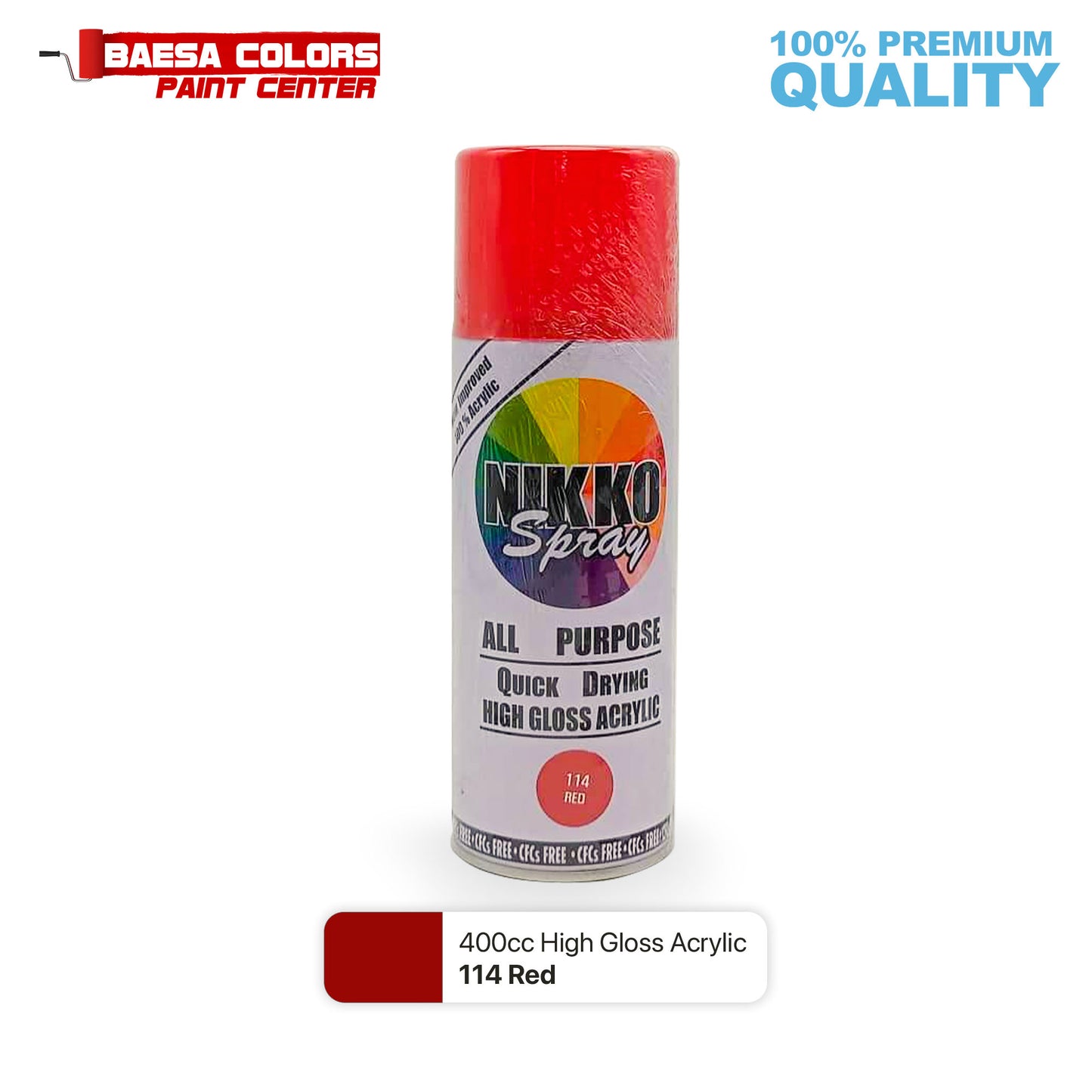 Nikko Acrylic-Based Spray Paint 114 Red 400cc