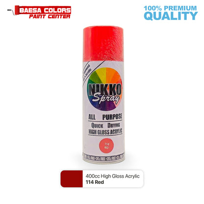 Nikko Acrylic-Based Spray Paint 114 Red 400cc