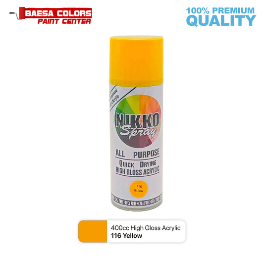 Nikko Acrylic-Based Spray Paint 116 Yellow 400cc