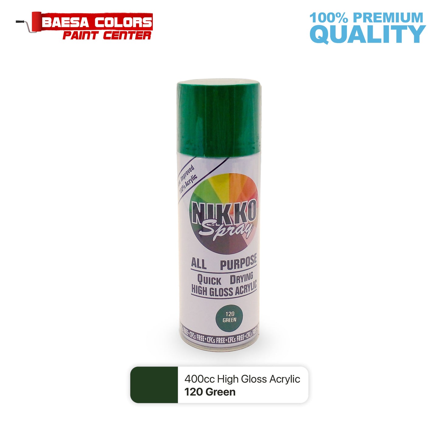 Nikko Acrylic-Based Spray Paint 120 Green 400cc