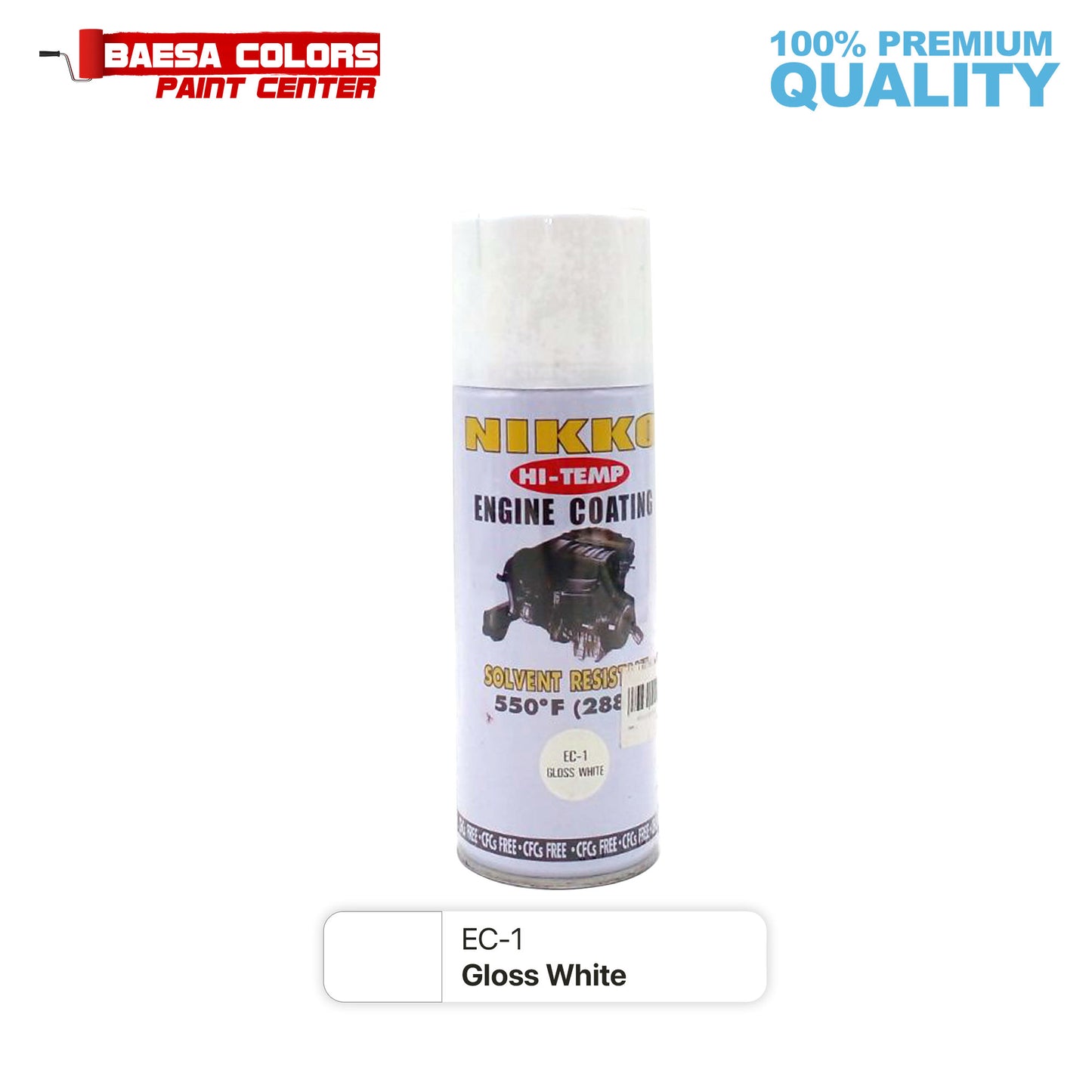 Nikko Acrylic-Based Spray Paint High Temp EC-1 Gloss White 400cc