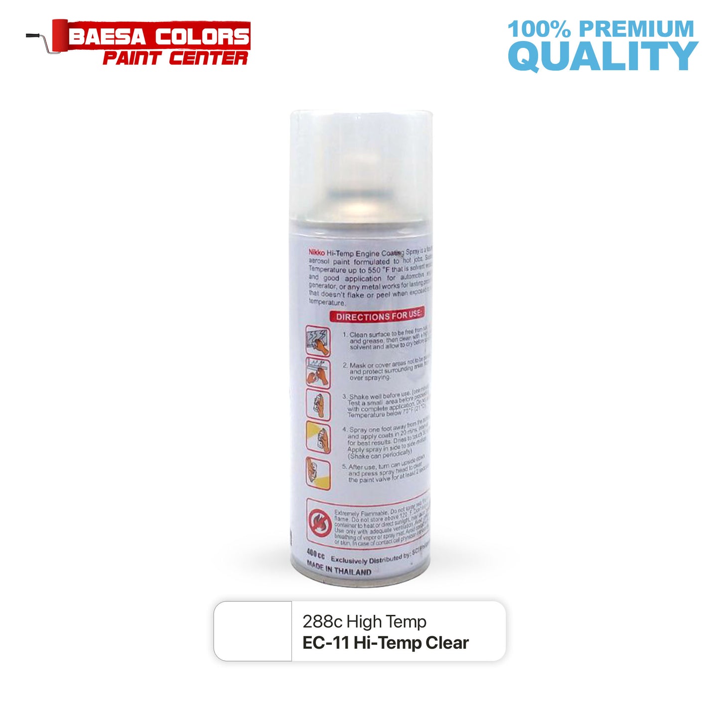 Nikko Acrylic-Based Spray Paint High Temp EC-11 Clear 400cc