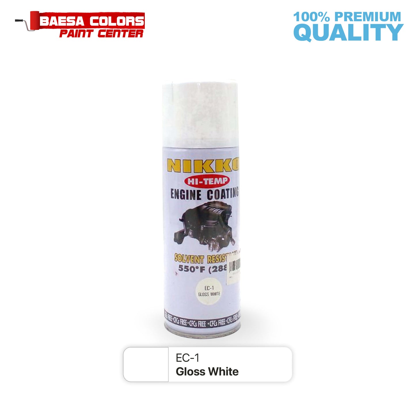 Nikko Acrylic-Based Spray Paint High Temp EC-1 Gloss White 400cc