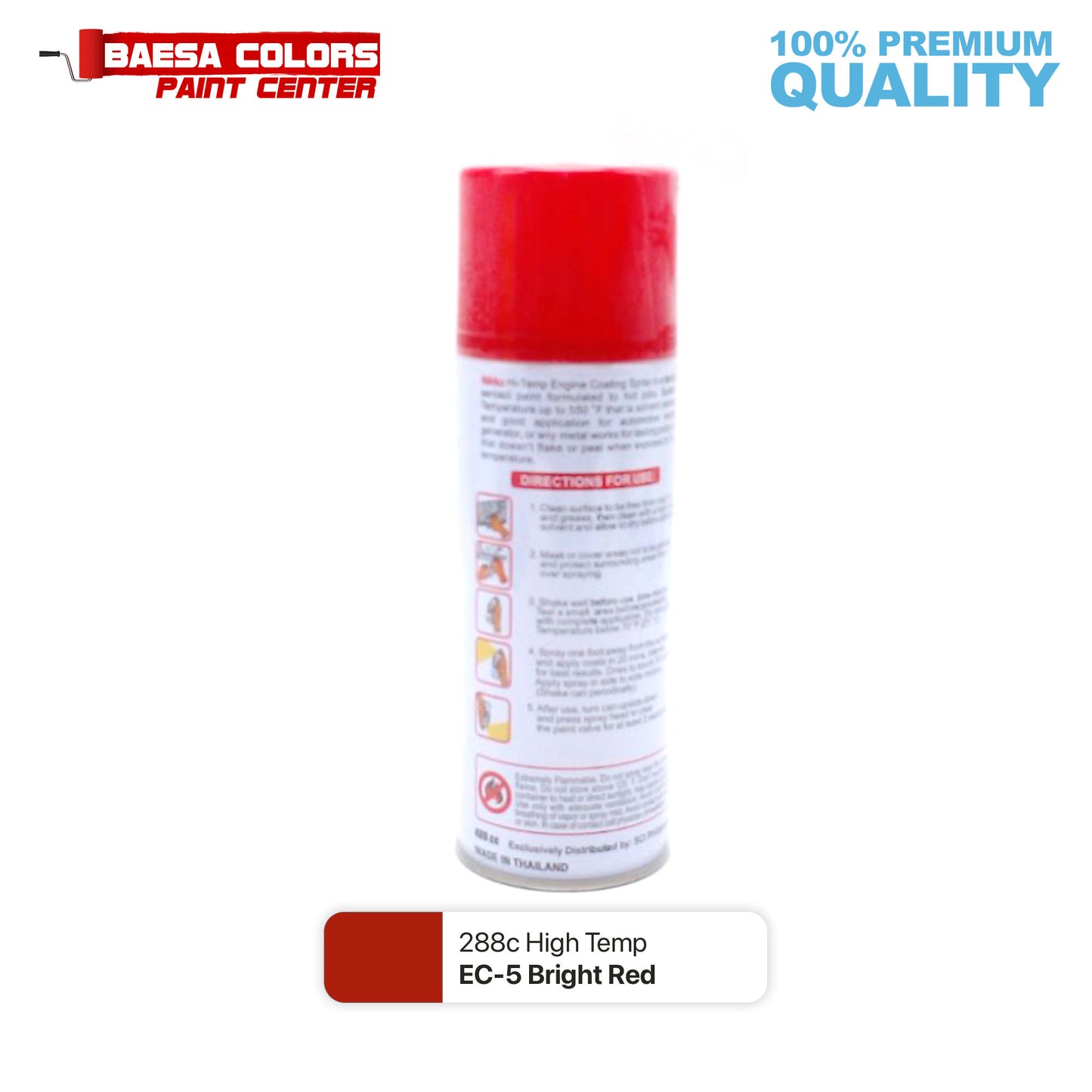 Nikko Acrylic-Based Spray Paint High Temp EC-5 Bright Red 400cc