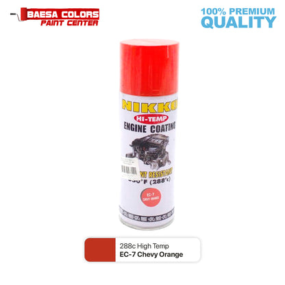 Nikko Acrylic-Based Spray Paint High Temp EC-7 Chevy Orange 400cc