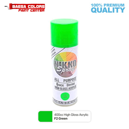 Nikko Acrylic-Based Spray Paint Flourescent F2 Green 400cc