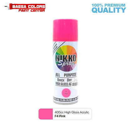 Nikko Acrylic-Based Spray Paint Flourescent F4 Pink 400cc