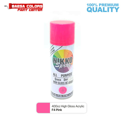 Nikko Acrylic-Based Spray Paint Flourescent F4 Pink 400cc