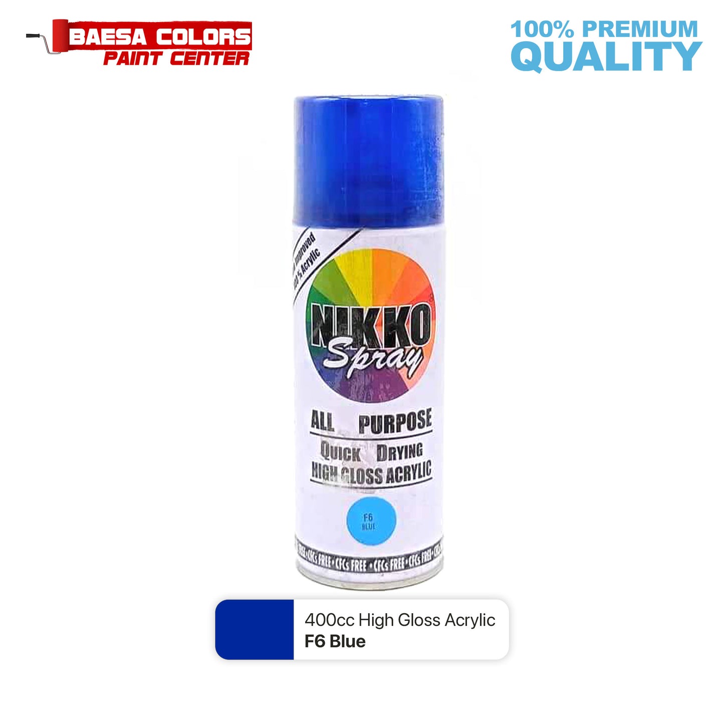 Nikko Acrylic-Based Spray Paint Flourescent F6 Blue 400cc