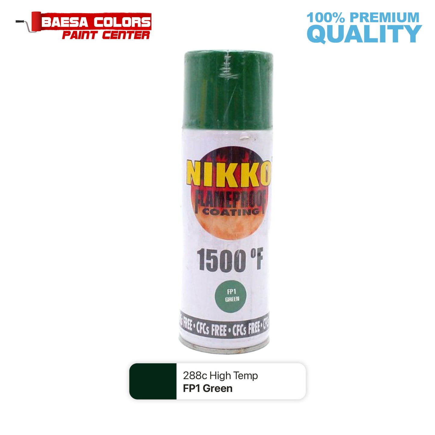 Nikko Acrylic-Based Spray Paint Flameproof FP1 Green 400cc