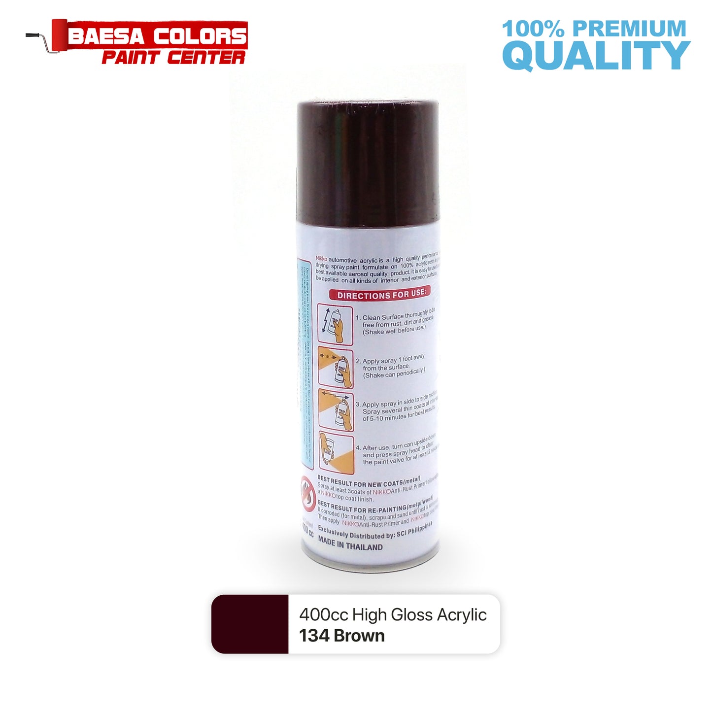 Nikko Acrylic-Based Spray Paint 134 Brown 400cc
