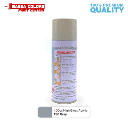 Nikko Acrylic-Based Spray Paint 136 Gray 400cc