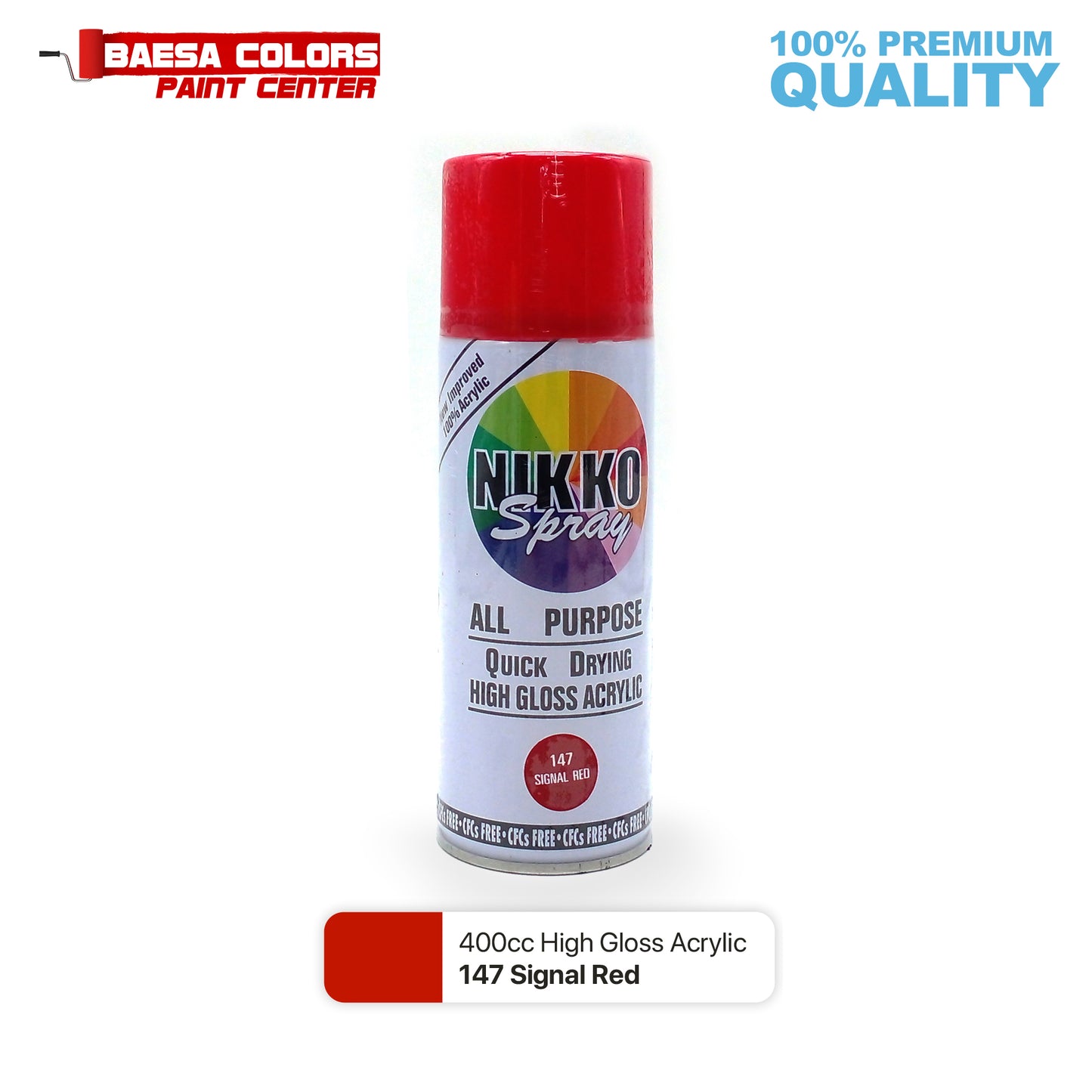 Nikko Acrylic-Based Spray Paint 147 Signal Red 400cc