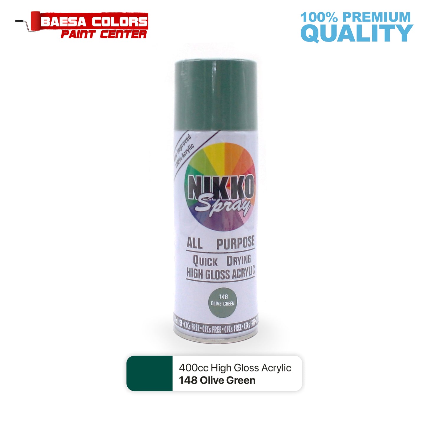 Nikko Acrylic-Based Spray Paint 148 Olive Green 400cc