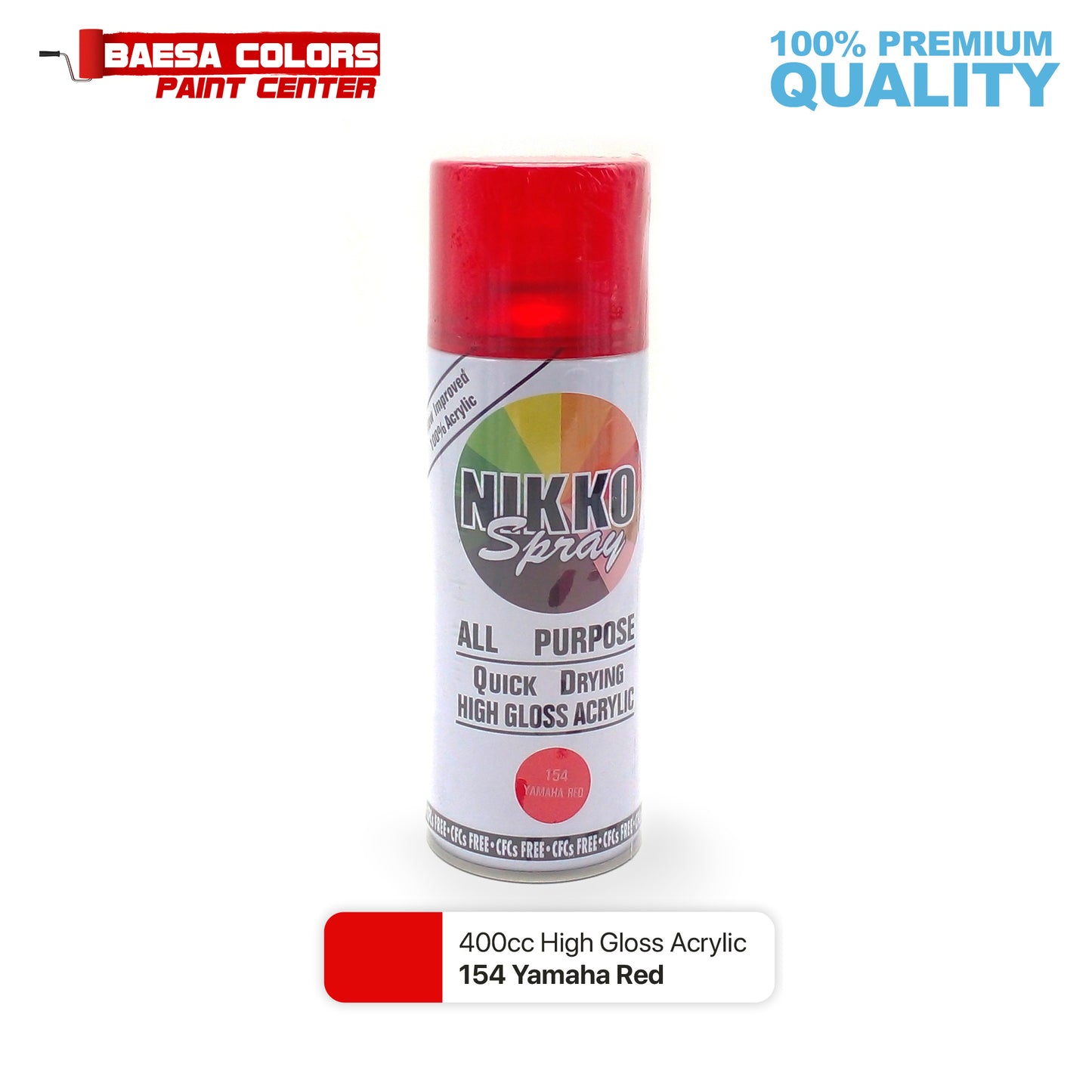 Nikko Acrylic-Based Spray Paint 154 Yamaha Red 400cc