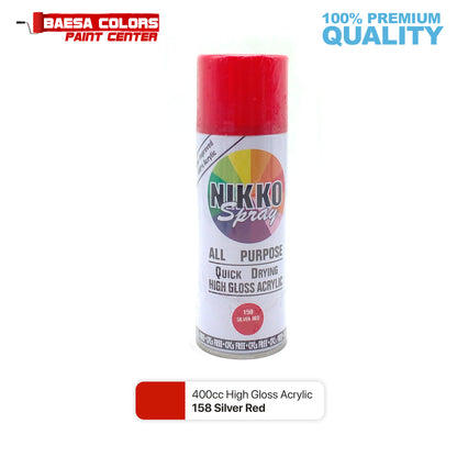Nikko Acrylic-Based Spray Paint 158 Silver Red 400cc