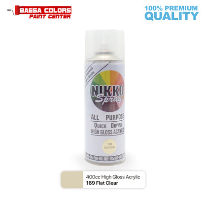 Nikko Acrylic-Based Spray Paint 169 Flat Clear 400cc