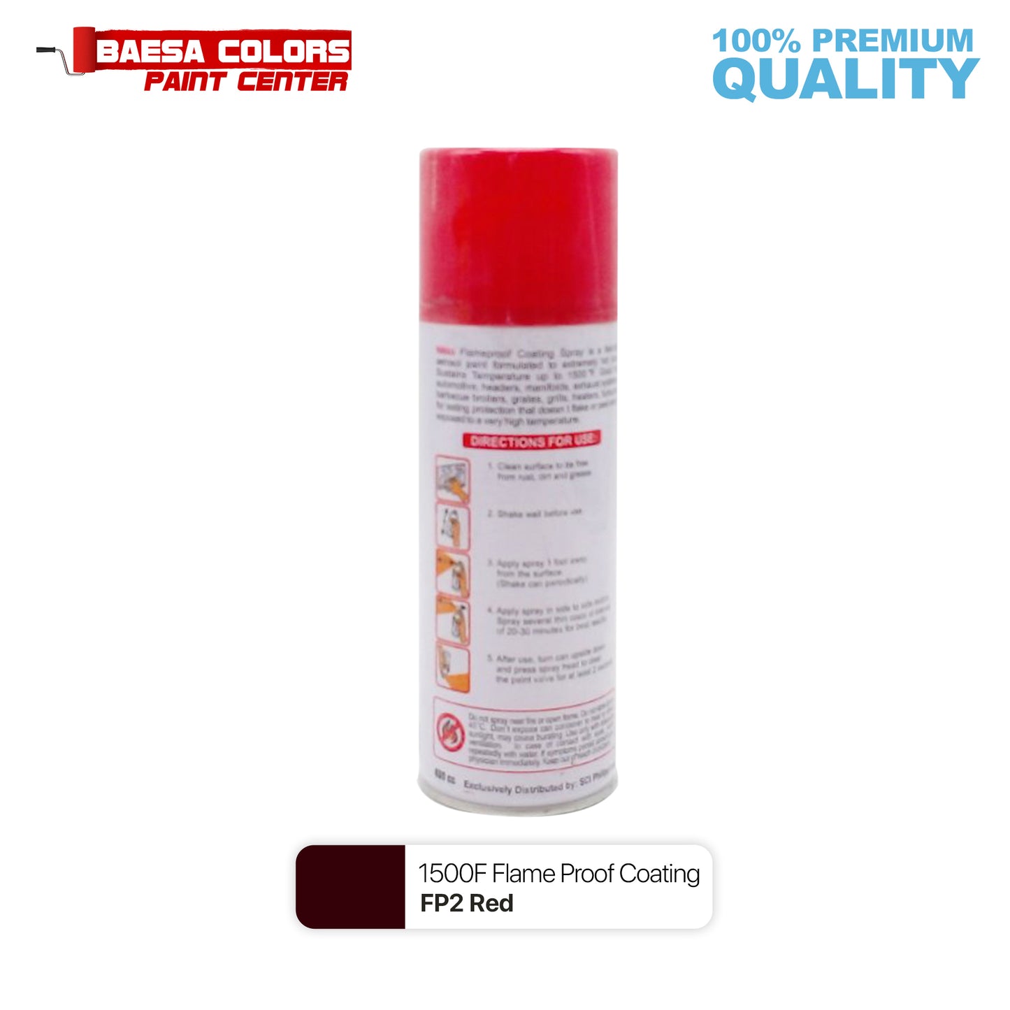 Nikko Acrylic-Based Spray Paint Flameproof FP2 Red 400cc