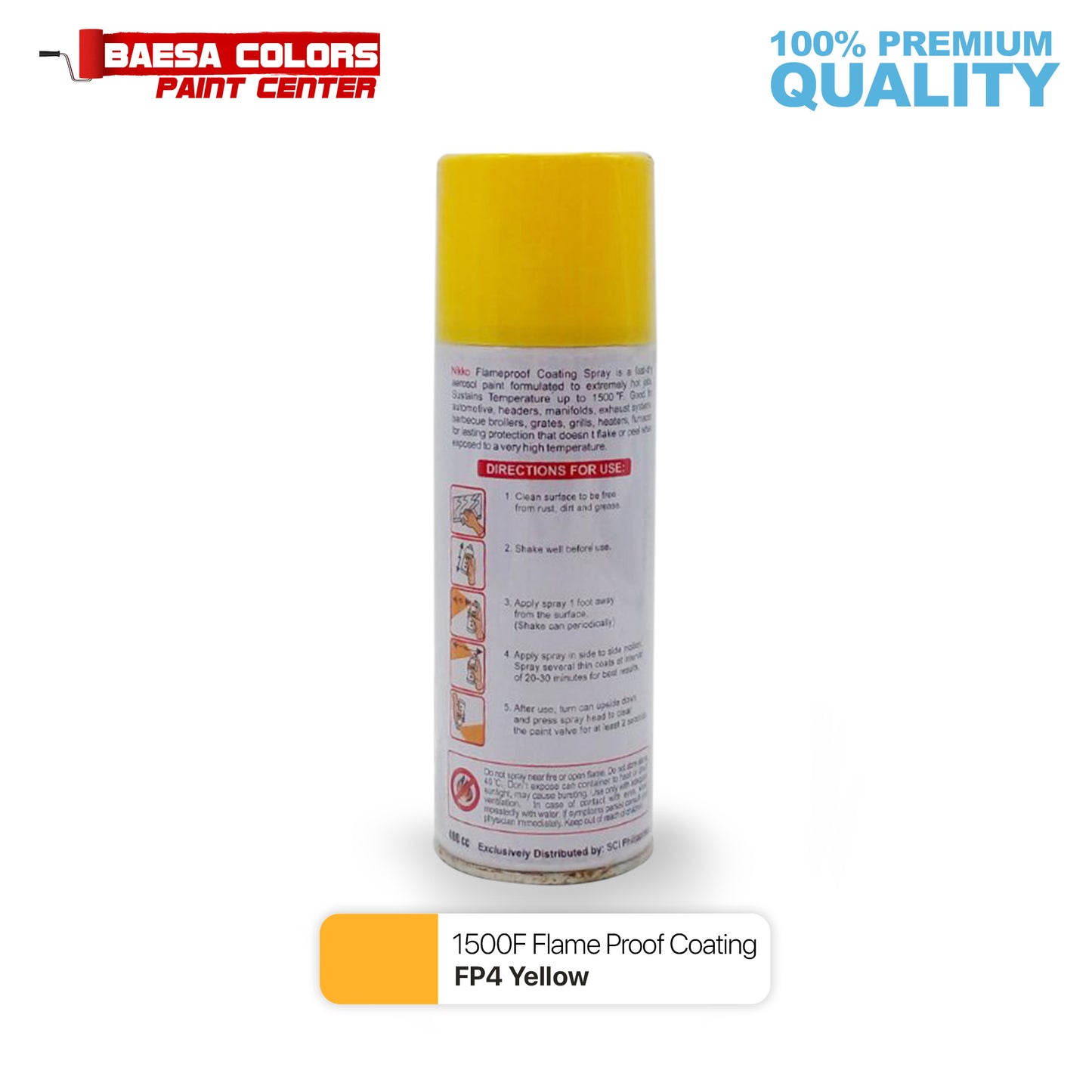 Nikko Acrylic-Based Spray Paint Flameproof FP4 Yellow 400cc