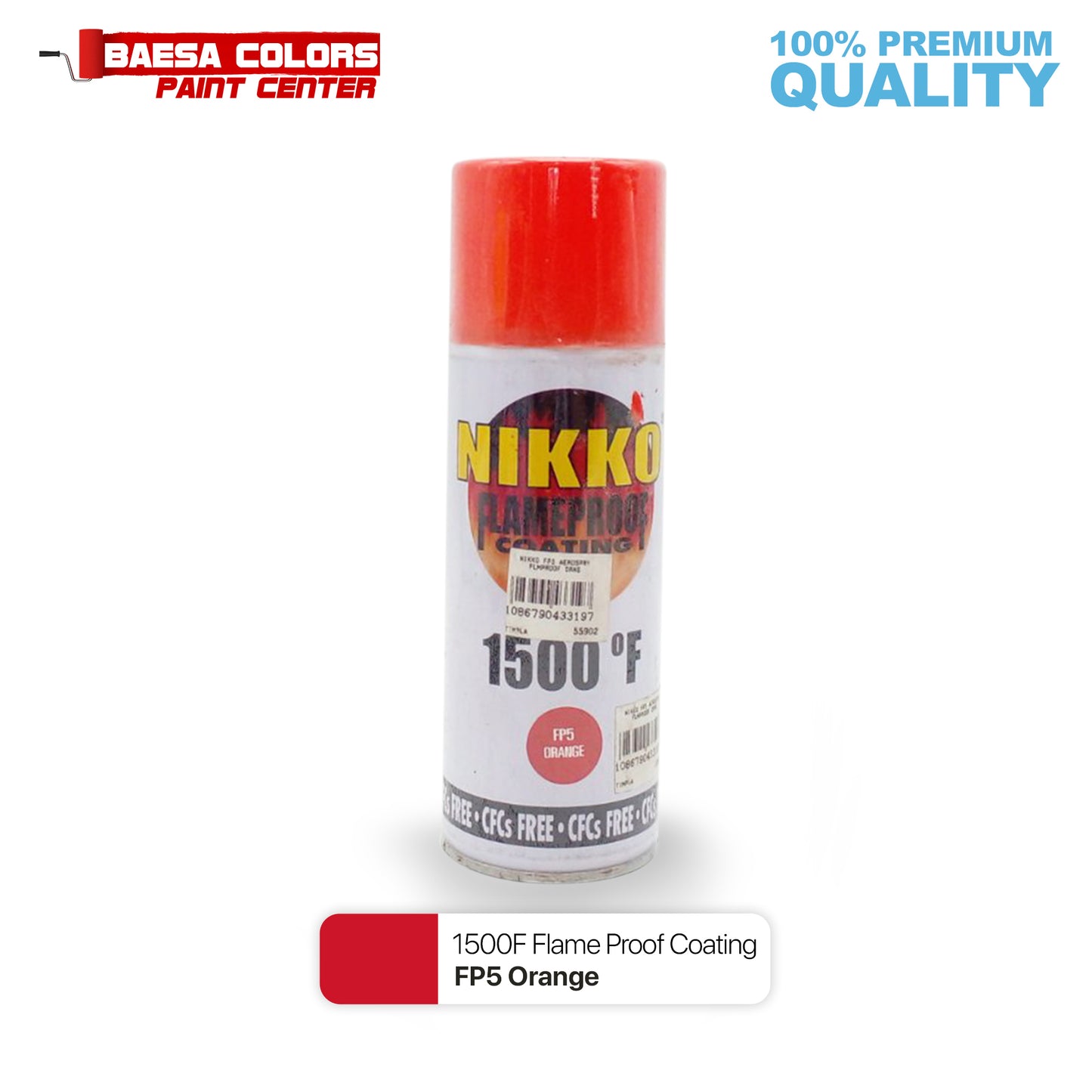 Nikko Acrylic-Based Spray Paint Flameproof FP5 Orange 400cc