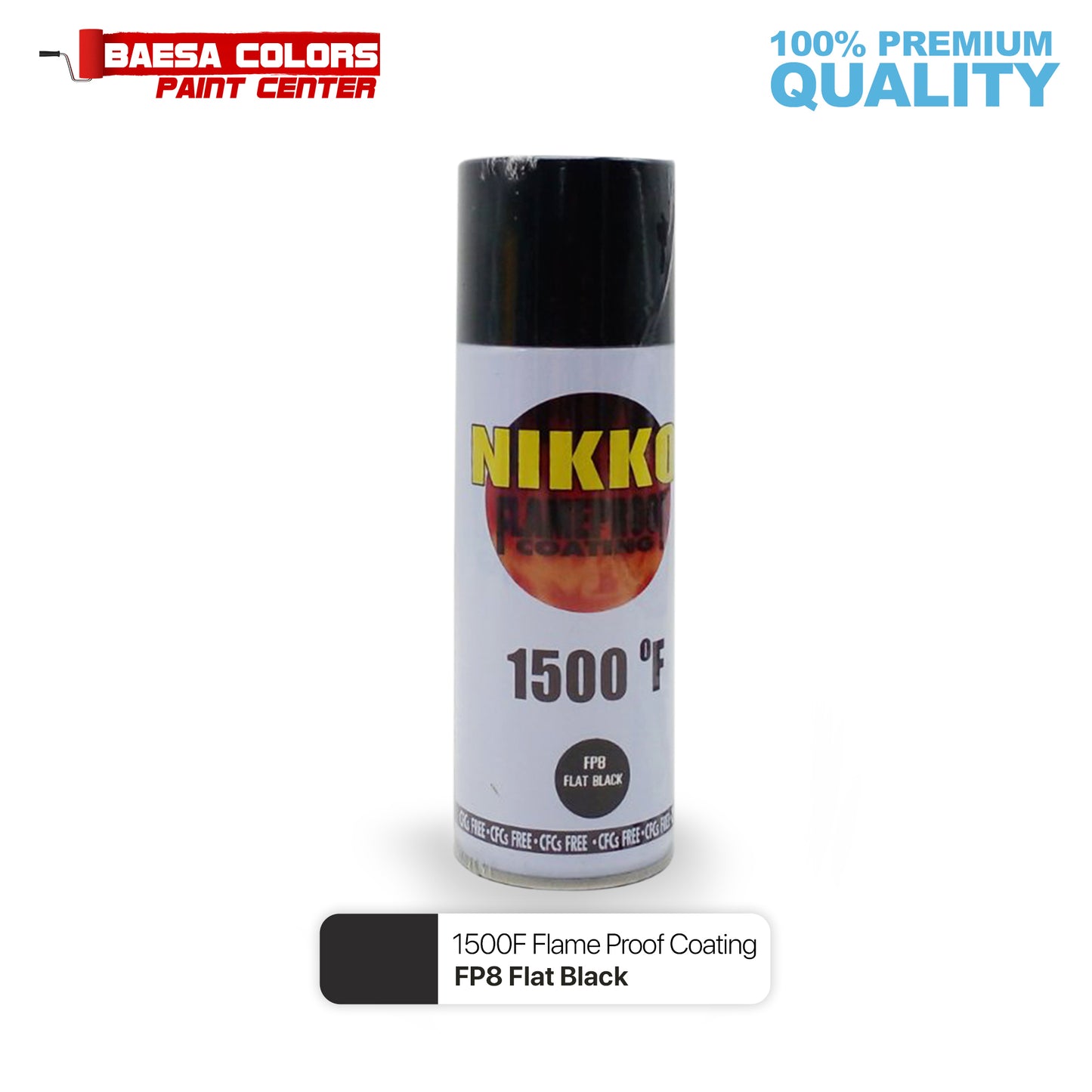 Nikko Acrylic-Based Spray Paint Flameproof FP8 Flat Black 400cc