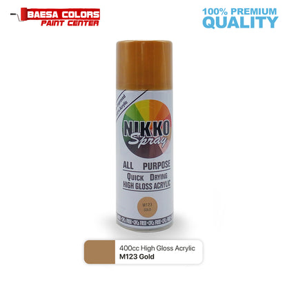 Nikko Acrylic-Based Spray Paint Metallic M123 Metallic Gold 400cc