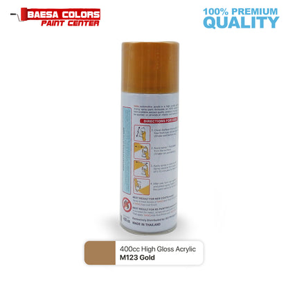 Nikko Acrylic-Based Spray Paint Metallic M123 Metallic Gold 400cc