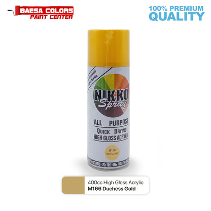 Nikko Acrylic-Based Spray Paint Metallic M166 Metallic Duchess Gold 400cc