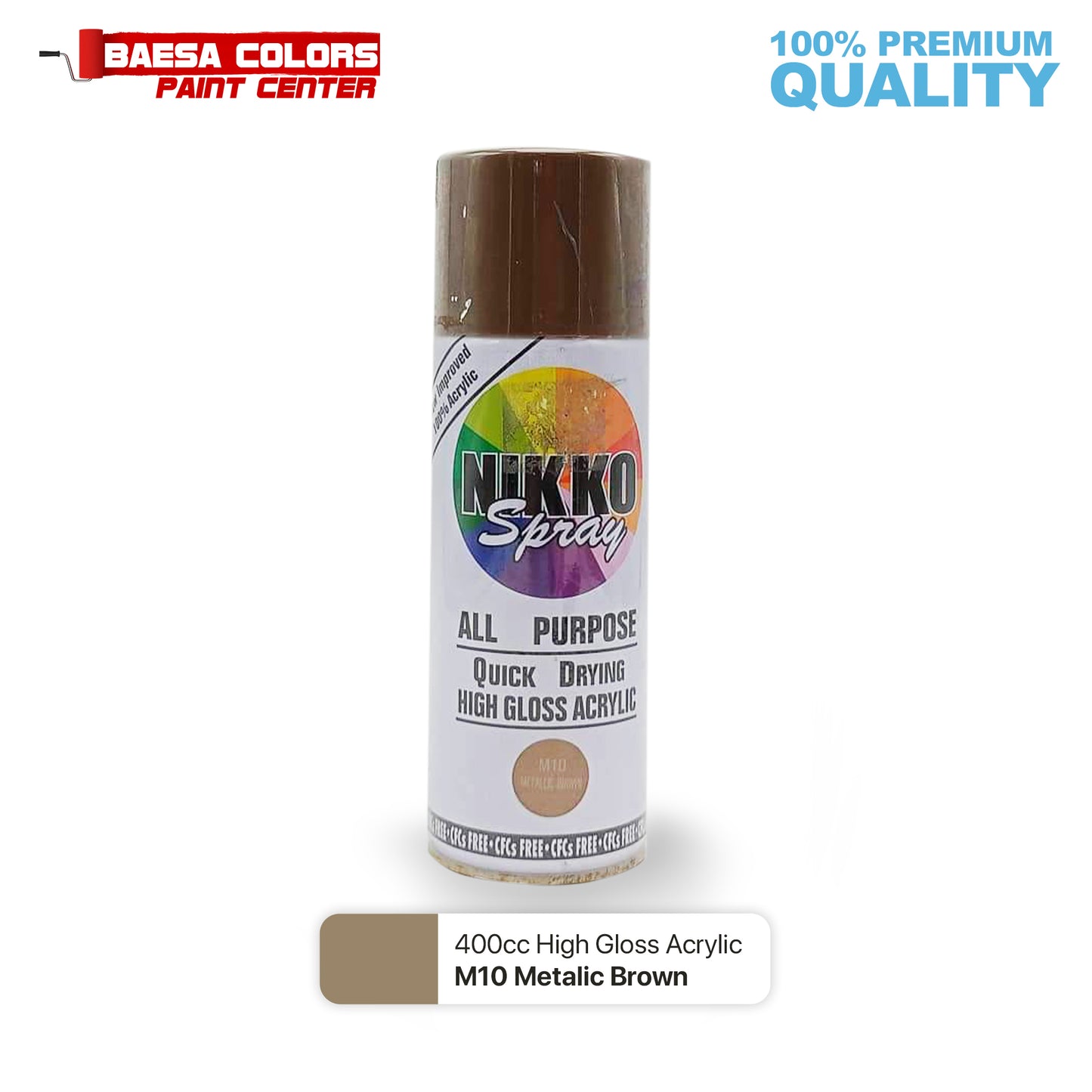 Nikko Acrylic-Based Spray Paint Metallic M10 Metallic Brown 400cc