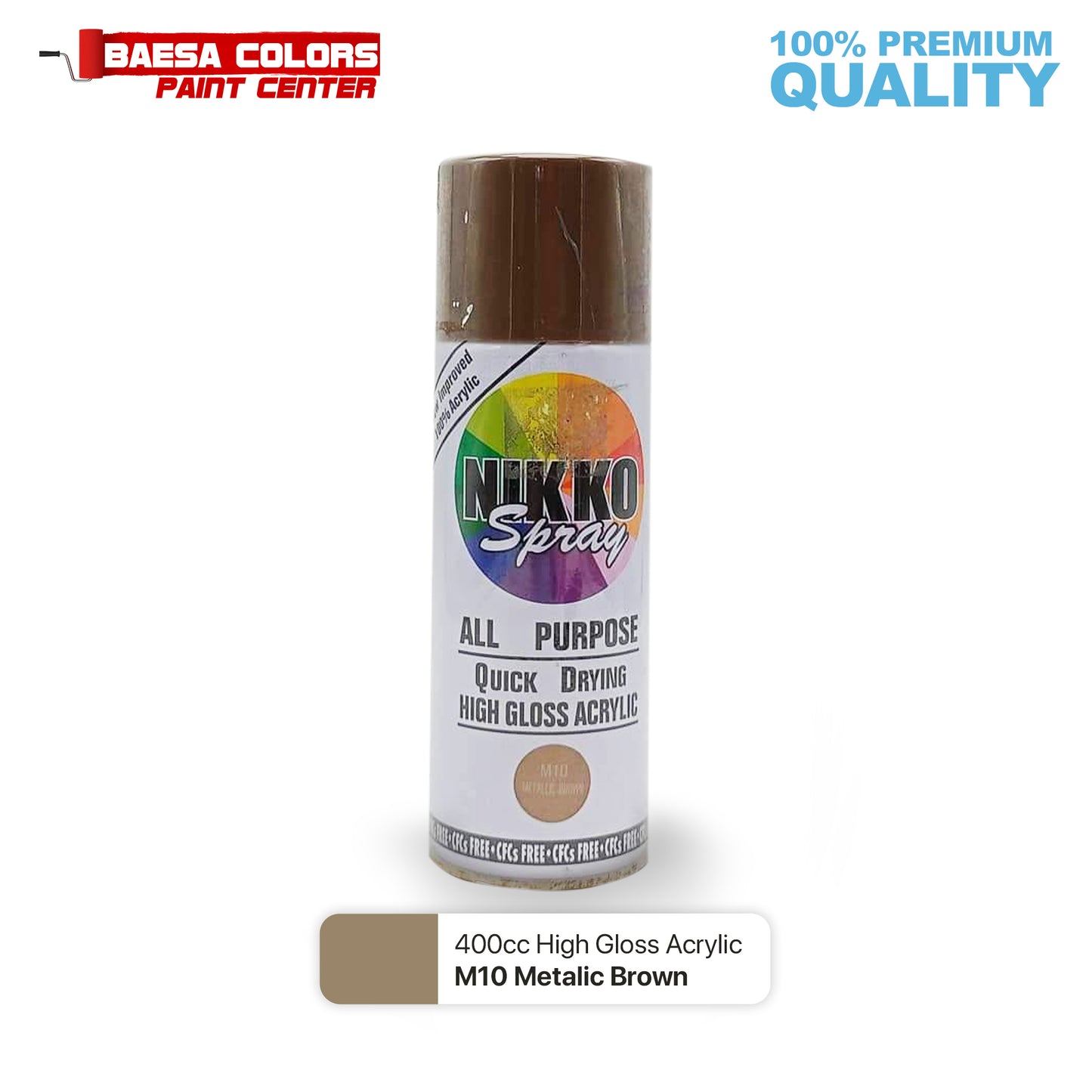 Nikko Acrylic-Based Spray Paint Metallic M10 Metallic Brown 400cc