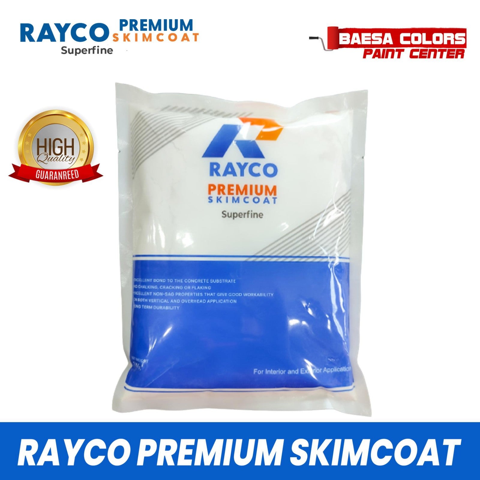 RAYCO PREMIUM SUPERFINE WHITE SKIMCOAT 1KG. BAESA COLORS PAINT CENTER
