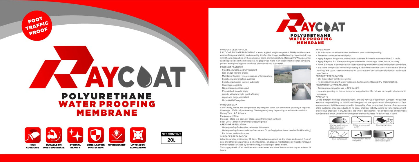 Raycoat Polyurethane Waterproofing Membrane 20L